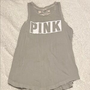PINK Victoria's Secret Light Gray Tank Top